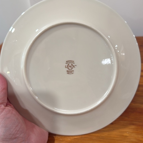 Lenox Dimension Collection Solitaire Ivory Salad Plates w/ Platinum Band x 2 - Picture 4 of 5